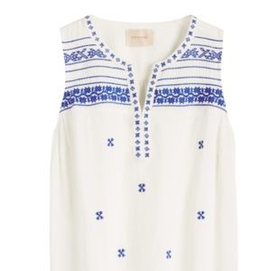 Skies are blue embroidered sleeveless top